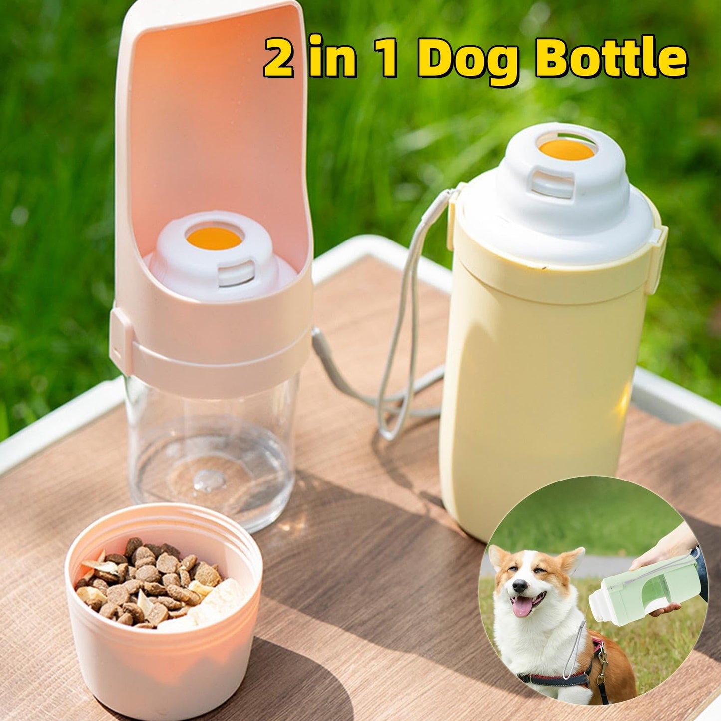 2 In 1 Travel Pet Water Bottle