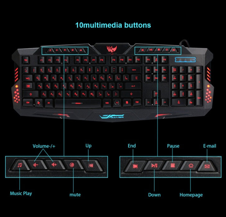 Colorful Luminous gaming Keyboard + Mouse Set