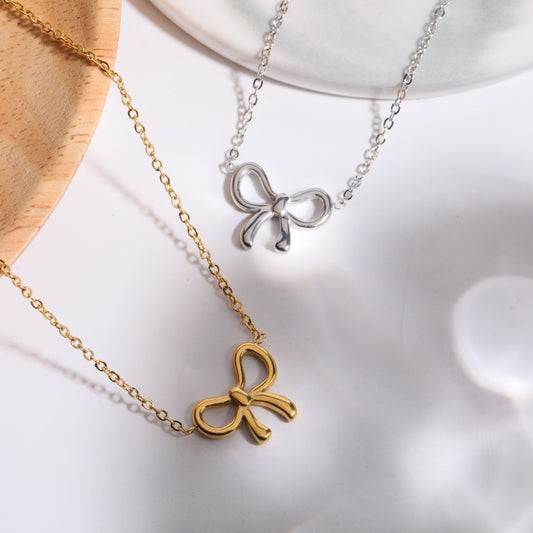 Cute Bow Pendant Necklace